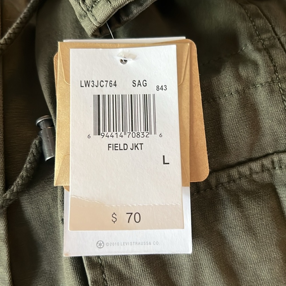 Levi's Green Jacket with Faux Fur Collar - Picture 4 of 5